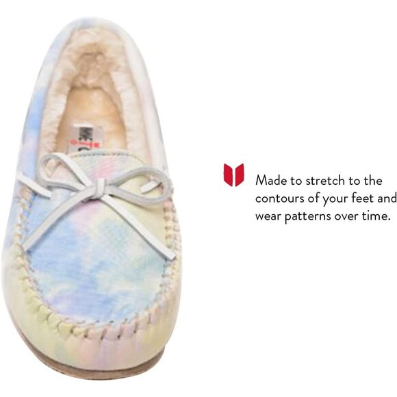 Women's Tie Dye Carrie Faux Fur Leather Fabric Slippers Multi Color Boot Shoes - Picture 3 of 4